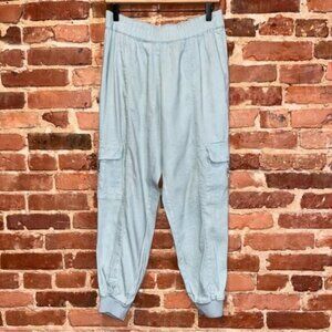 Alice + Olivia Linen Viscose Joggers Cargo Pockets Size Medium
